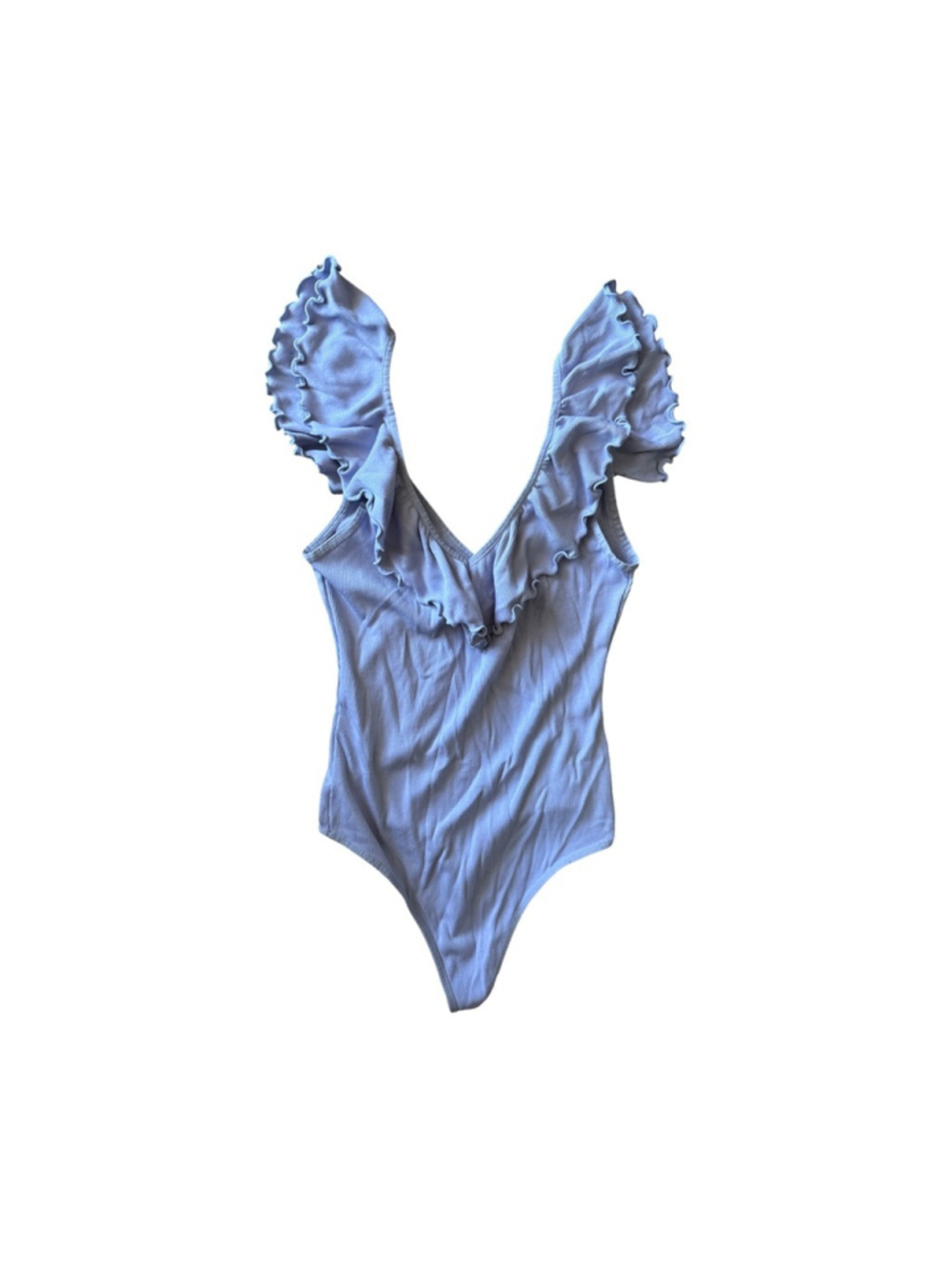 Aritzia Wilfred Danette Ribbed Ruffle Bodysuit One Piece - size S